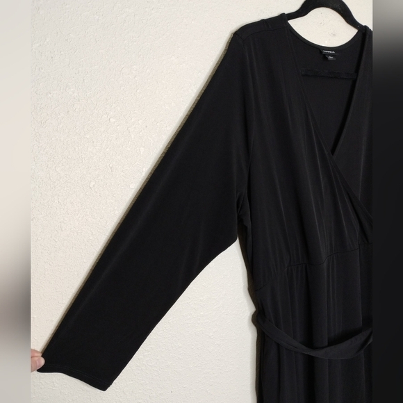 Torrid Maxi Studio Knit Surplice Wrap Dress Black Size 2X - Picture 3 of 8